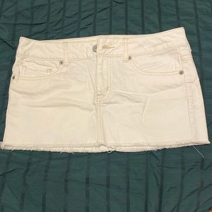 American Eagle white denim mini skirt